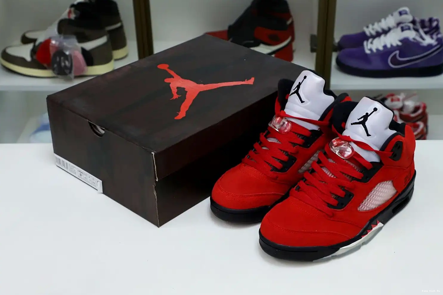 RETRO JORDAN Kimikick RAGING BULL RED 5 SUEDE AIR 0417